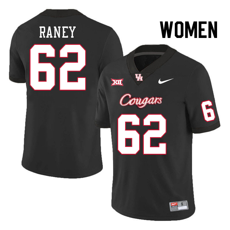 Women #62 Jack Raney Houston Cougars College Football Jerseys Stitched-Black